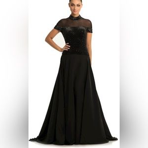 Jonathan Kayne SZ 0 black gown prom conservative
